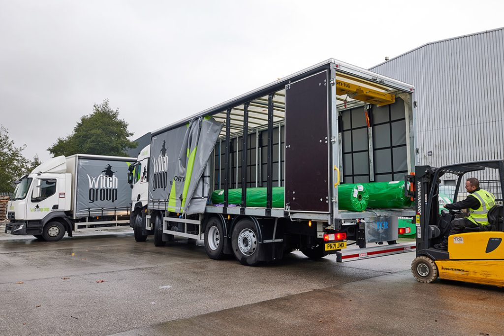 Witch Group logistics division ensuring that your carpets, flooring and grass rolls are delivered promptly