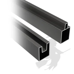 Anthracite coloured Top and Bottom Finishing Bars for use with Witch Group composite fence panels